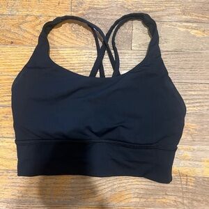 Size 4 lululemon energy bra longline, black.